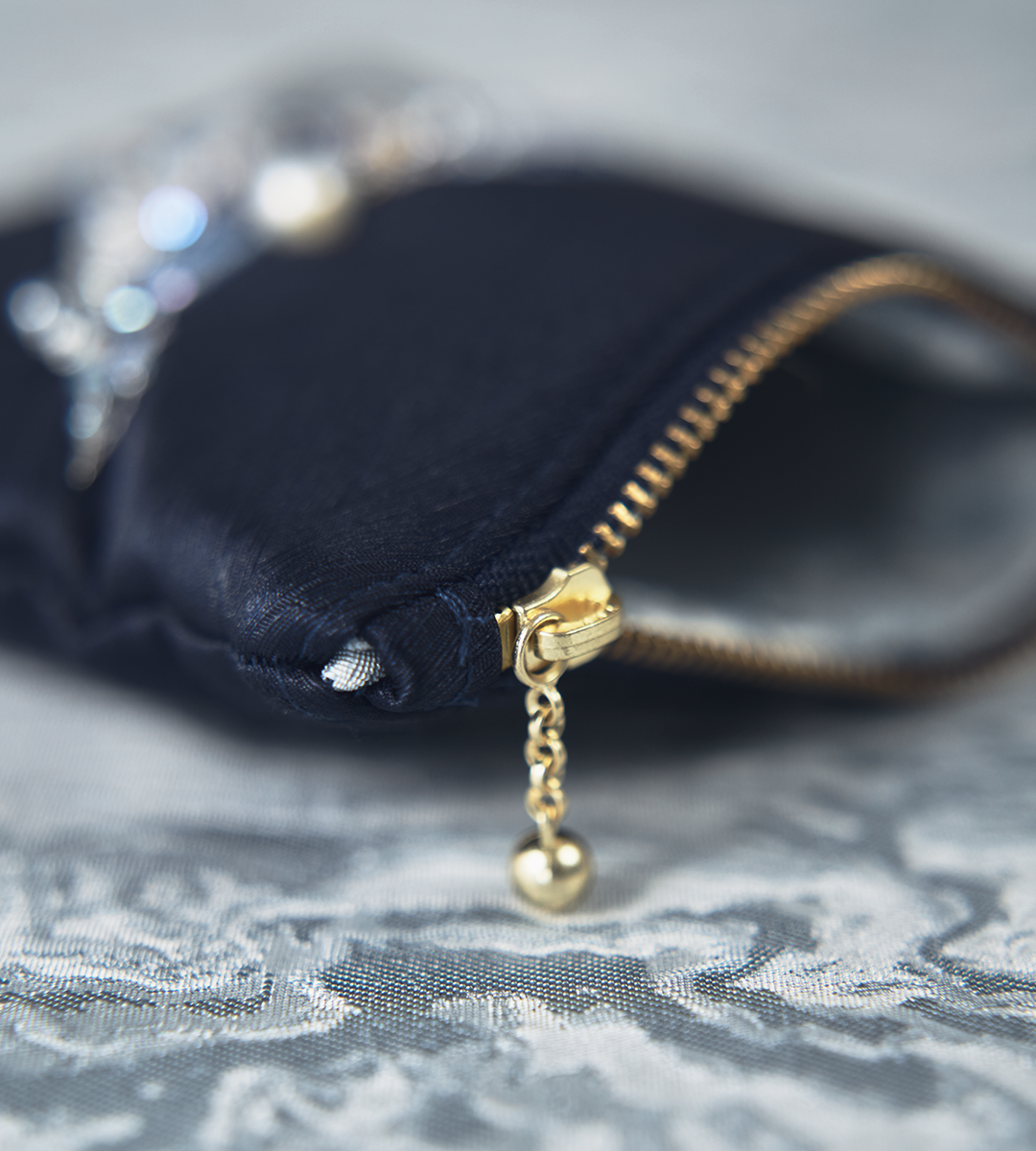 Hand-Embroidered Whale Beaded Pouch