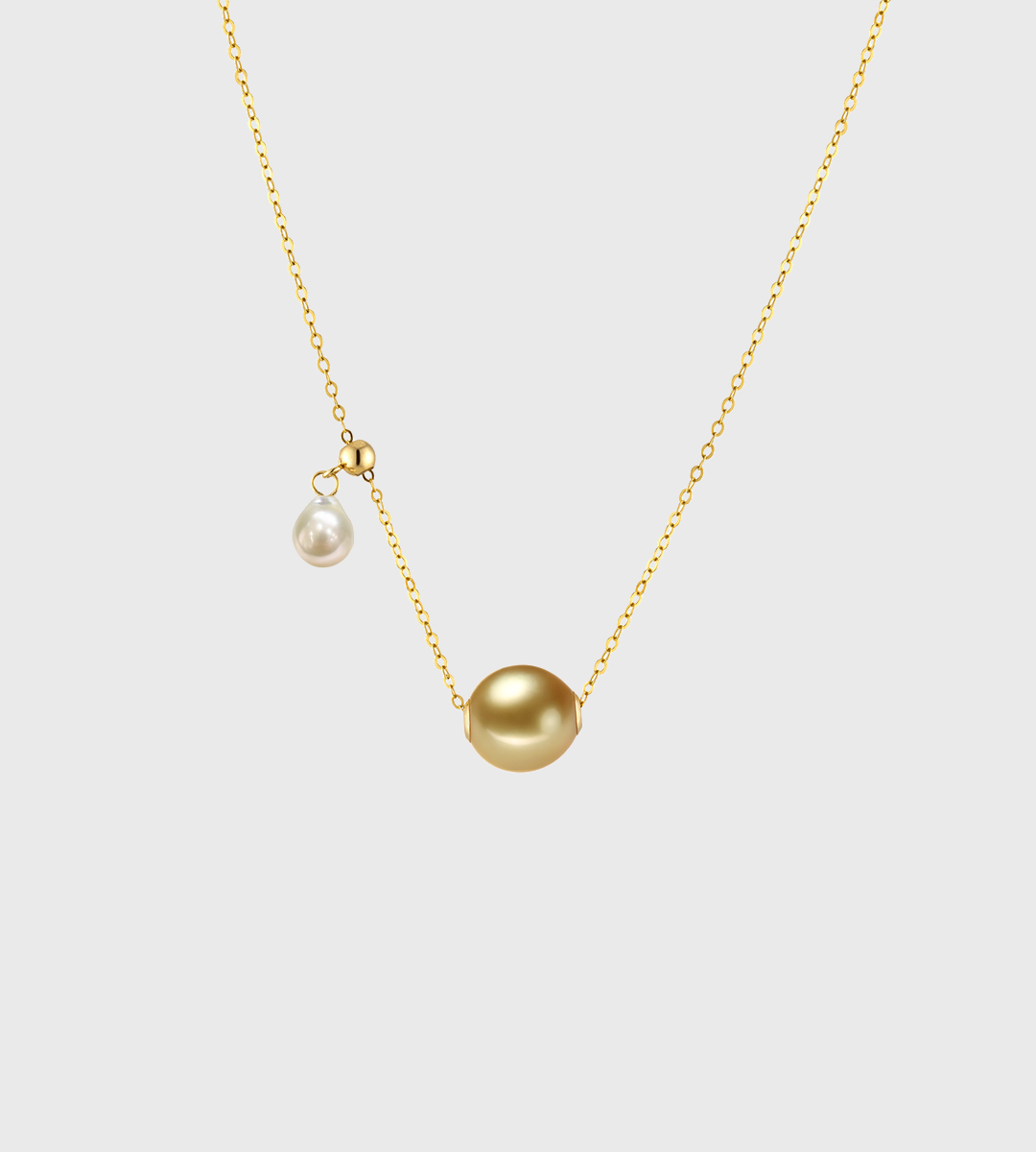 8-9mm Elegant Golden South Sea Pearl Necklace 18K Gold 8-9mm Elegant Golden South Sea Pearl Necklace 18K Gold