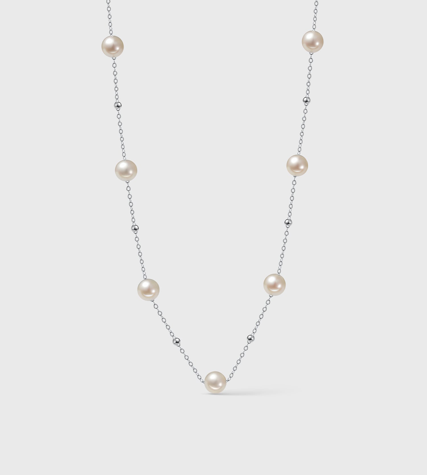 #metal color_white gold&&#Pearl Grade_AA Pearl Grade (14K Gold Chain)