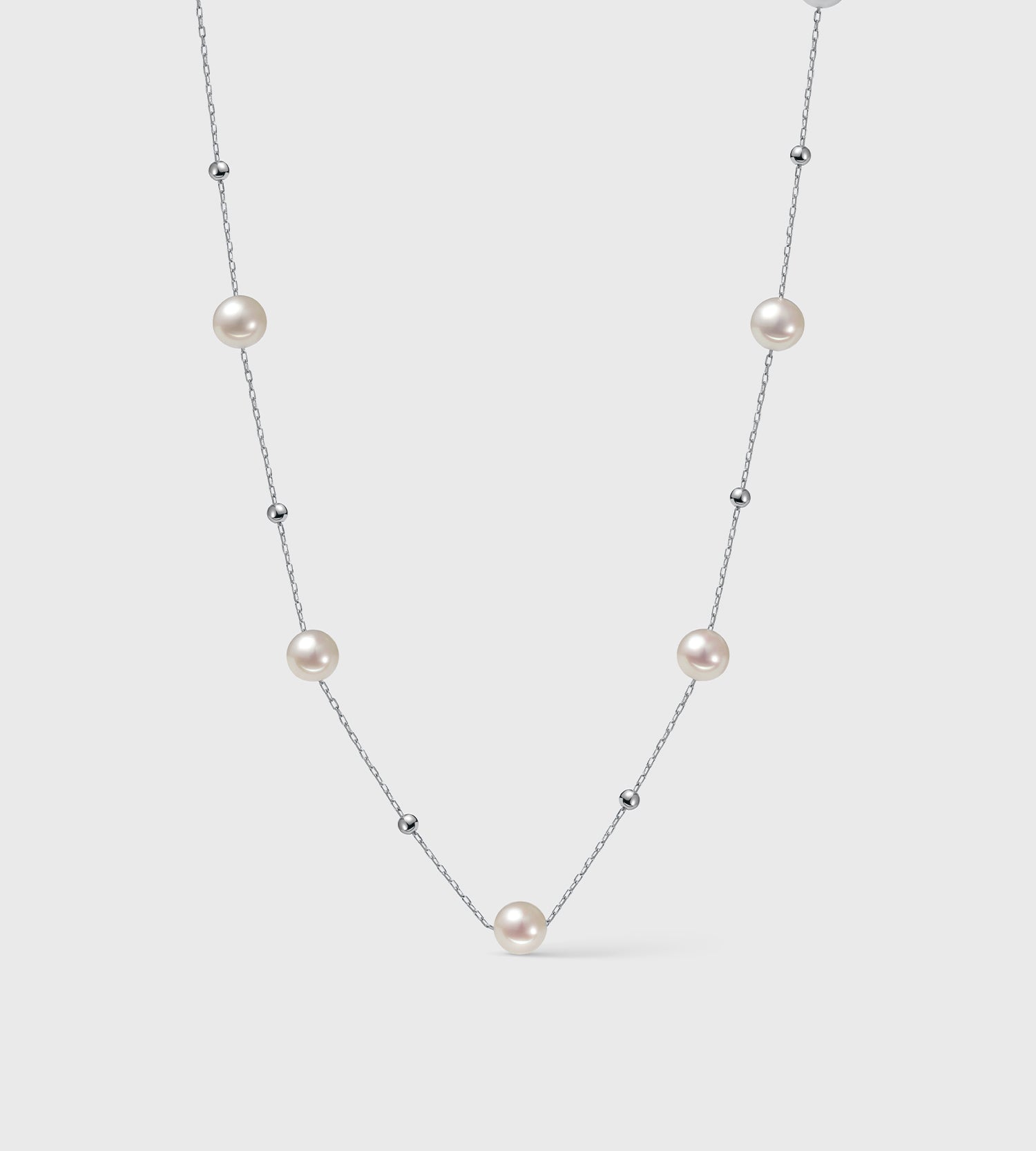 #metal color_white gold&&#Pearl Grade_AAA Pearl Grade (18K Gold Chain)