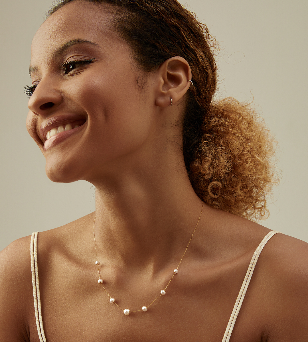 ASOS DESIGN multi strand necklace with happy face pearl pendant in gold  tone | ASOS