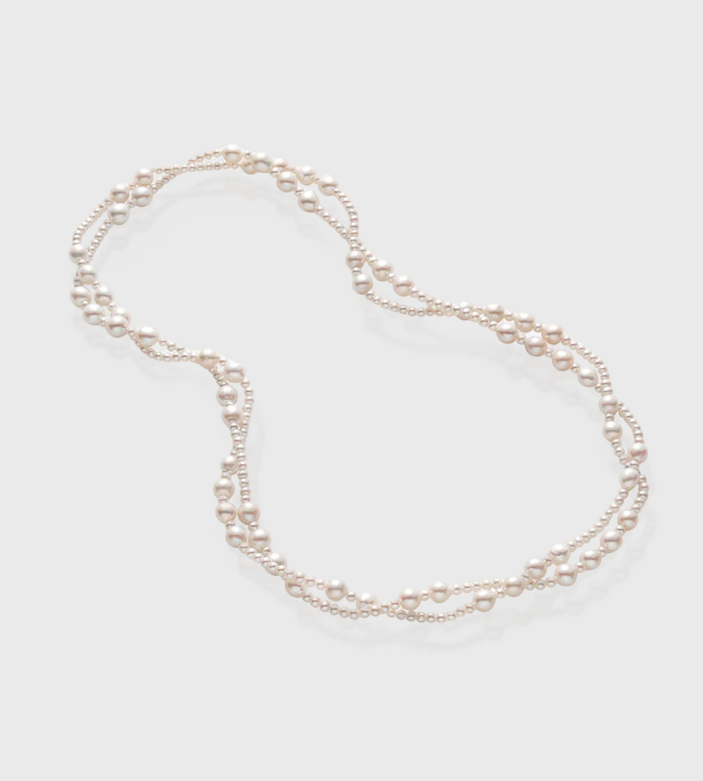 Gingiberi Inez Long Layered Pearl Necklace Adjustable Multi-Wear