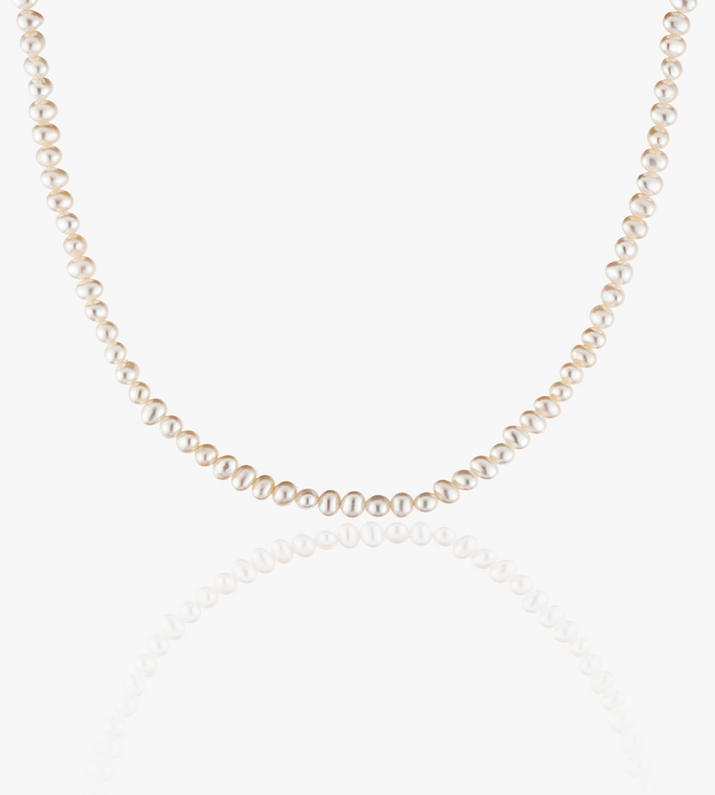 Gingiberi 18k Solid Gold pearl necklace sterling silver