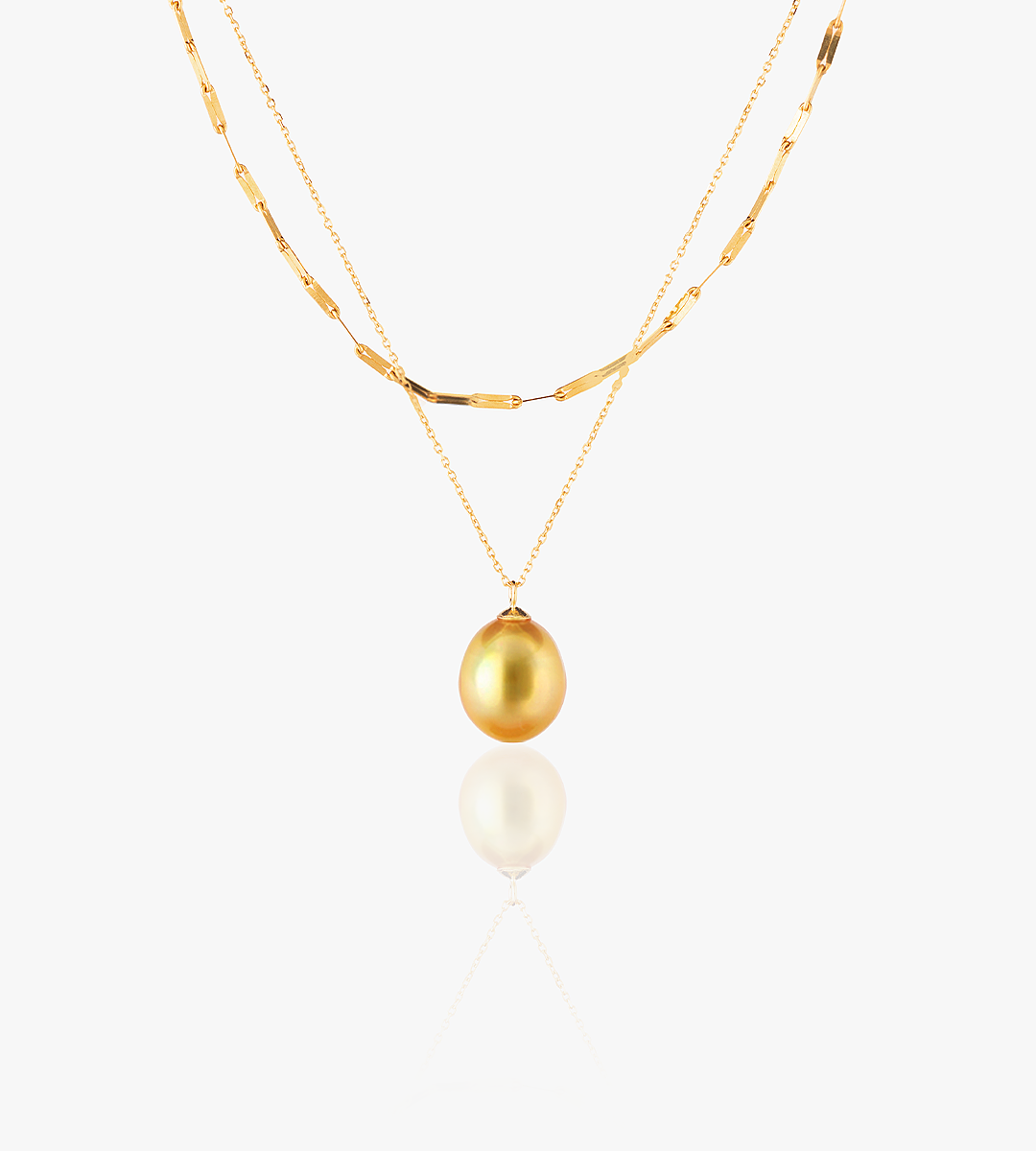 Gingiberi Elegant South Sea Golden Pearl Necklace Quality & Lustrous