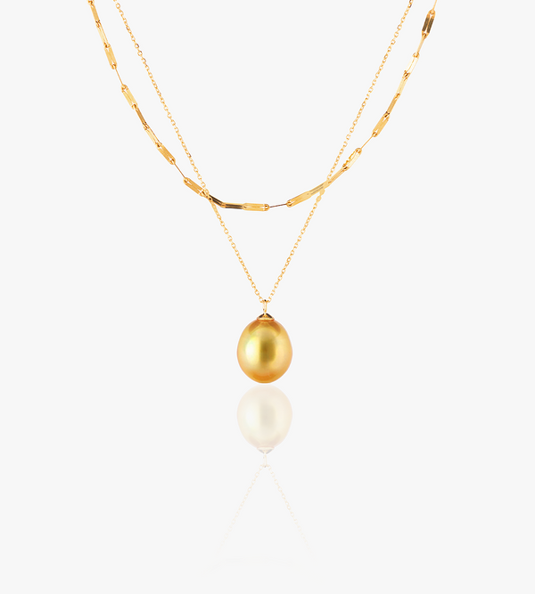 Gingiberi Gold South Sea Gold Pearl Necklace 18K Gold for gift