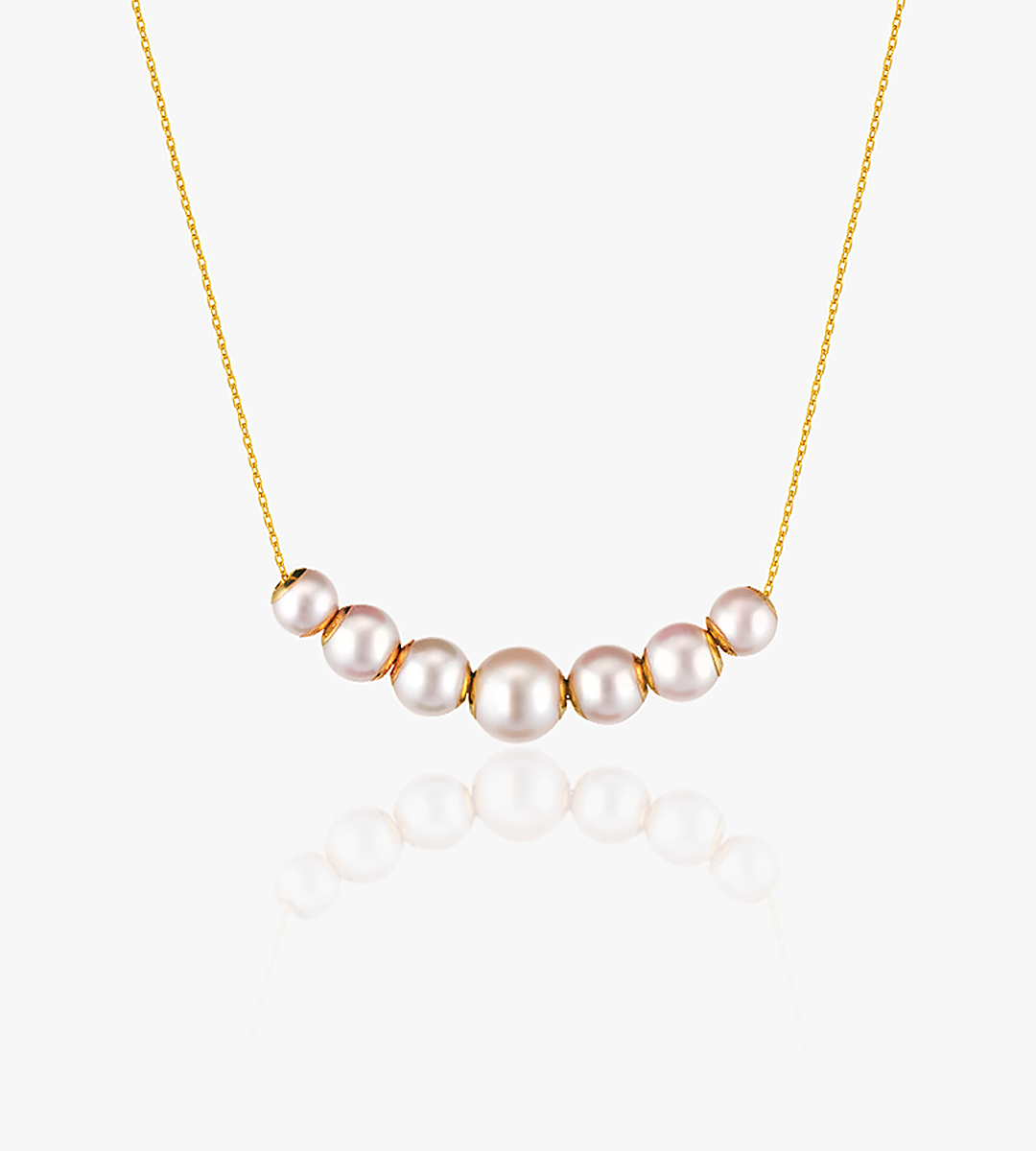 Serenity Pearl Link Chain Necklace in Gold