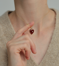 #pendant material_Red Agate
&&#chain_ free gold vermeil chain 